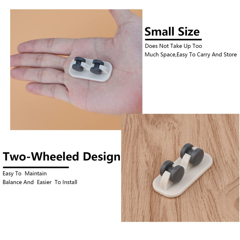 SAVITA 8 Pieces Adhesive Wheels Small Self Adhesive Mini Casters Sticky Plastic Carton Wheels for Furniture Bins Cart Desk Ottoman Storage Container Upto 17.5lb (White, One Way Wheel)
