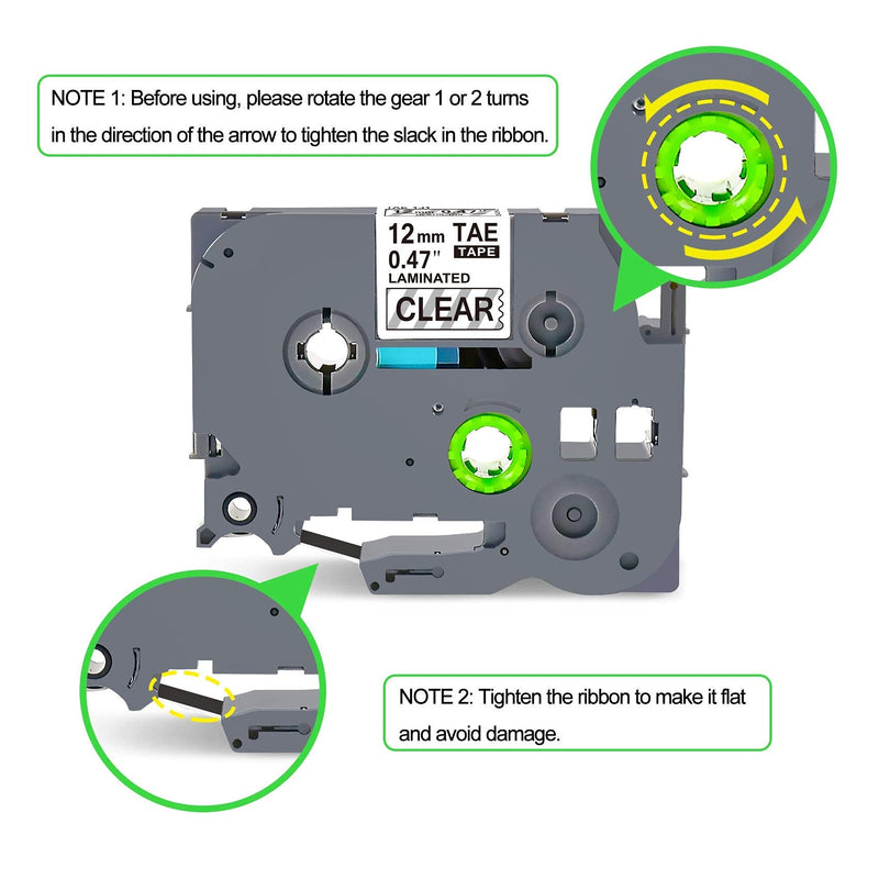 3 Pack Label Maker Tape Clear Compatible for Brother P Touch TZe131 TZ-131 TZe Label Tape 12mm 0.47" Laminated (Black on Clear) Compatible with Brother Ptouch PT-D600 PT-D200 PT-D210 PT-H110 PT-D400