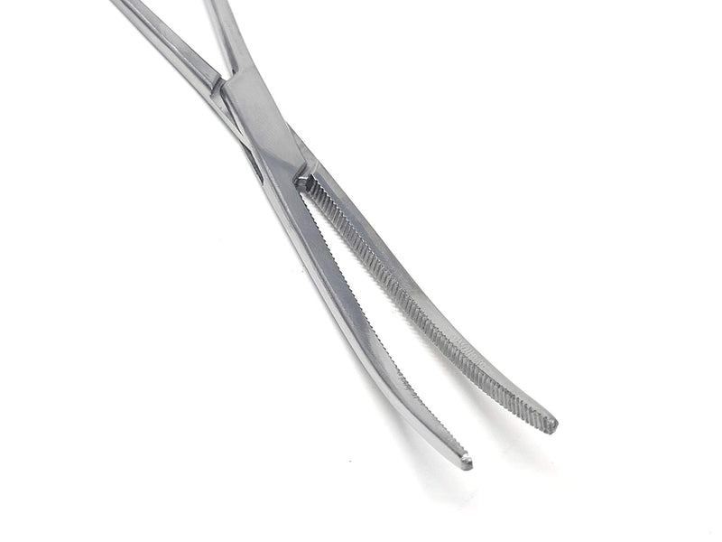 2 Pc 8" Locking Straight & Curved Stainless Steel Hemostat Forceps Set Ideal for EMT, Firefighter, Dental, Hobby, Fishing, Electronics, Pruning, Taxidermy + More