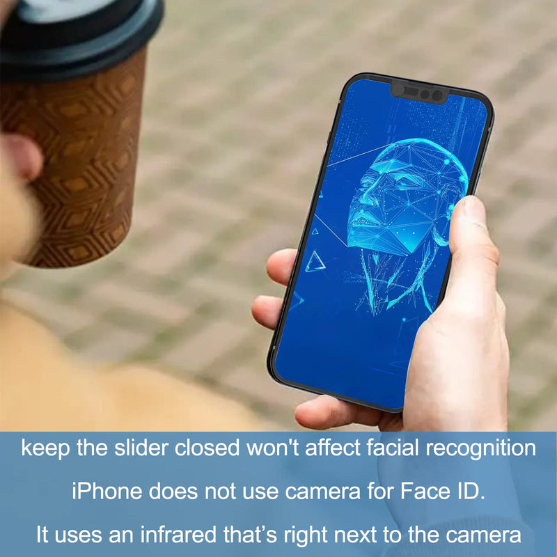 Webcam Cover,Front Camera Cover Compatible with iPhone 14,iPhone 14 Plus,iPhone 13,iPhone 13 Mini,iPhone 13 Pro,iPhone 13 Pro Max,Protect Privacy and Security,Not Affect Face ID, 2 Pack-Black Black