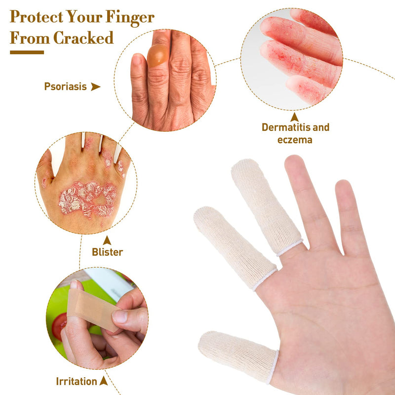 50 Pieces Cotton Finger Cots, Finger Toe Sleeves, Thumb Protector, Fingertips Protective, Cushion, Moisture Wicking (7.6 cm/ 3 Inch) (7.6 cm/ 3 Inch) 7.6 cm/ 3 Inch