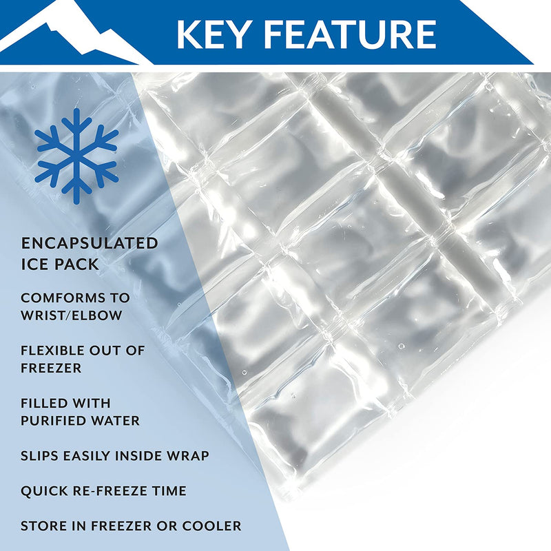 Polar Ice Wrist/Elbow Wrap, Universal Size – Delivers Cryotherapy with Compression – Conforms to The Wrist or Elbow – Use Post-Surgery, During Rehab, or After Physical Activity – Made in The USA