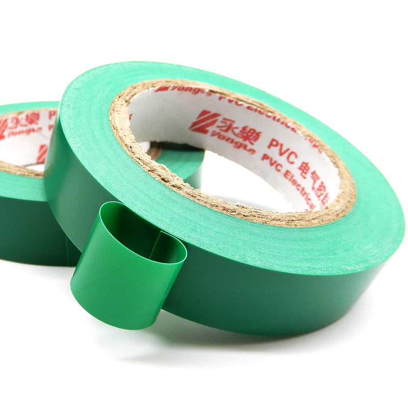 Electrical Insulation Tape, Maveek PVC Vinyl Electrical Tapes with Rubber Based Adhesive, Heat Resistant, Flame Retardant, Waterproof(6 Rolls,Green) green