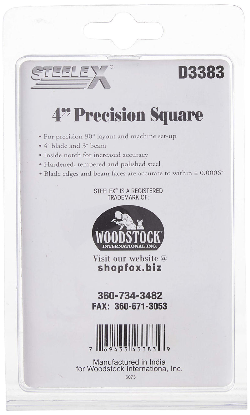 Steelex D3383 Precision Square, 4-Inch