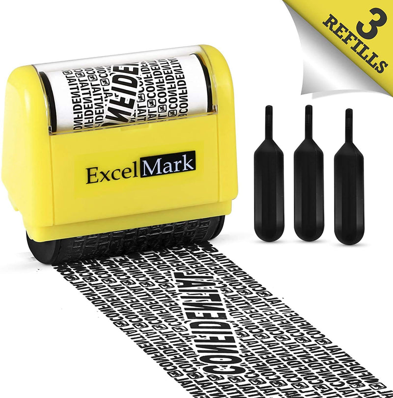 ExcelMark Rolling Identity Theft Guard Stamp (Refill Ink Set)