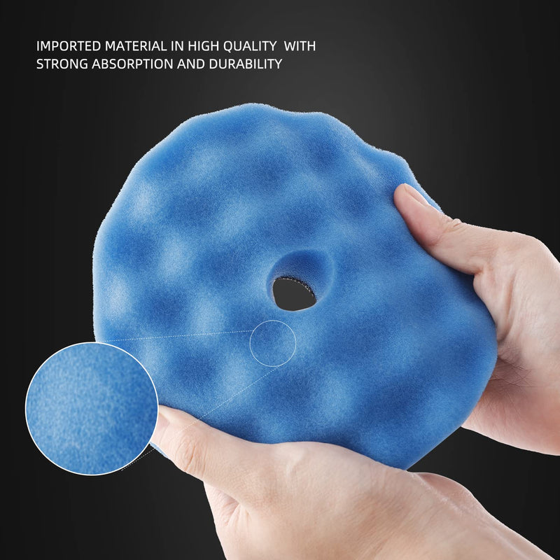 Polishing Pads, ZFE 6Pcs 6"(150mm) Waffle Foam Buffing Pads Polishing Pads Wool Pad Kit for RO/DA Car Polisher Boat Polishing