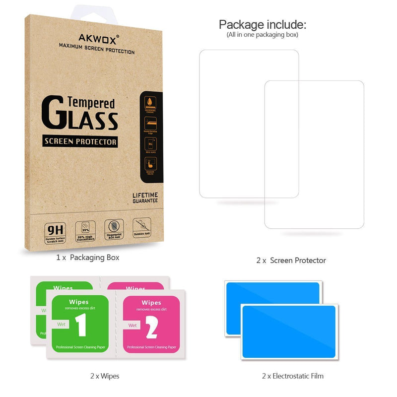 (Pack of 2) Screen Protector for PS Vita 1000, Akwox Premium HD Clear 9H Tempered Glass Screen Protective Film for Sony Playstation Vita PSV 1000-Max Clarity and Touch Accuracy Film