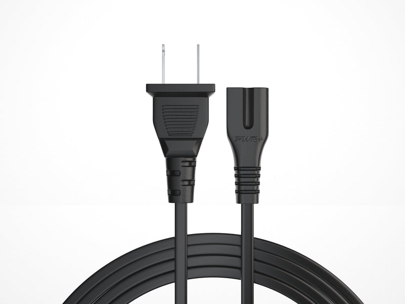 Pwr Long 6 Ft 2 Prong Polarized-Power-Cord for Vizio-LED-TV Smart-HDTV E-M-Series and Others 2 Slot Adapter-AC-Wall-Cable: IEC-60320 IEC320 C7 to NEMA 1-15P