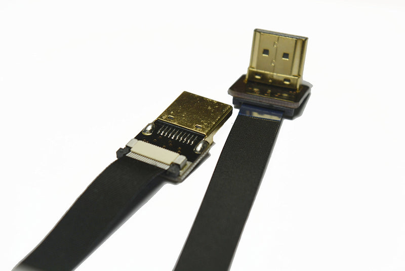 Flat Slim Thin HDMI FFC FPV HDMI Cable Standard HDMI Male to Standard HDMI Male 90 Degree for RED blackmagic BMCC Sony FS7 Canon C300 Black (50CM) 50CM A1-A2-BLACK-19.5"