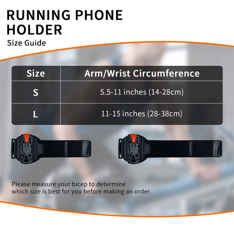 Running Wristband Phone Holder - Optimized2023-360° Rotation & Detachable - Armband for iPhone 14/13/12/Pro/Pro Max/XS/XR/X, Samsung, and More - Fits 4.7''-7.5'' Phones (S) - for Running and Walking