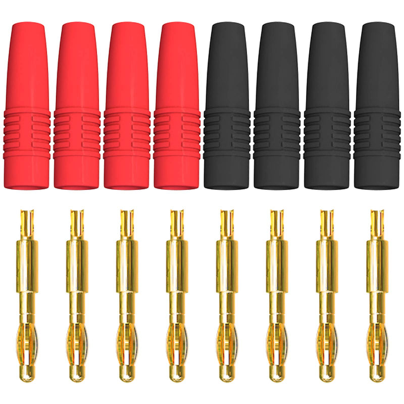 Goupchn 4mm Banana Plug Male Connector Gold Plated Solder Type Adapter 8PCS for DIY Electrical Testing