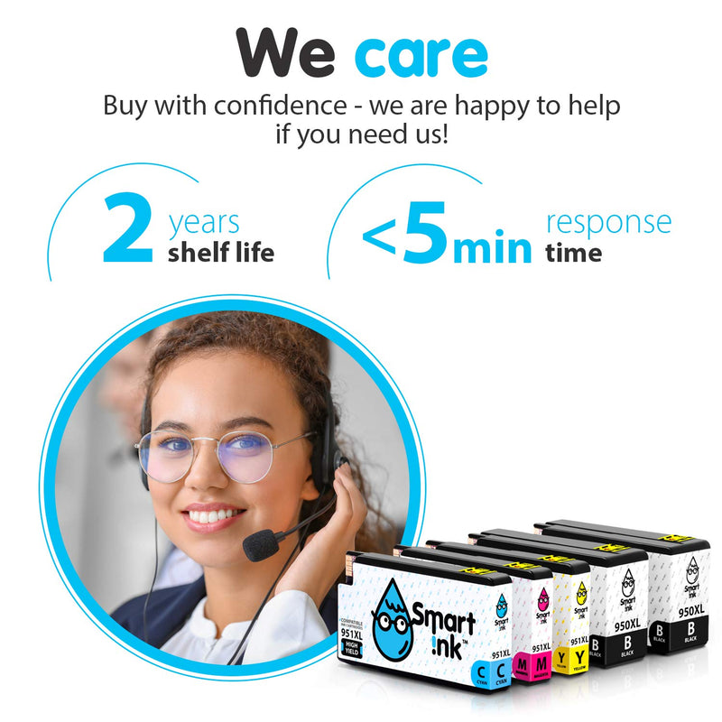 Smart Ink Compatible Ink Cartridge Replacement for HP 951 XL 950 XL (2BK&C/M/Y 5 Pack Combo) for Officejet Pro 8100 8110 8600 8600 Plus 8600 Premium 8610 8620 8615 8616 8625 8630 8640 8660 251dw 276dw