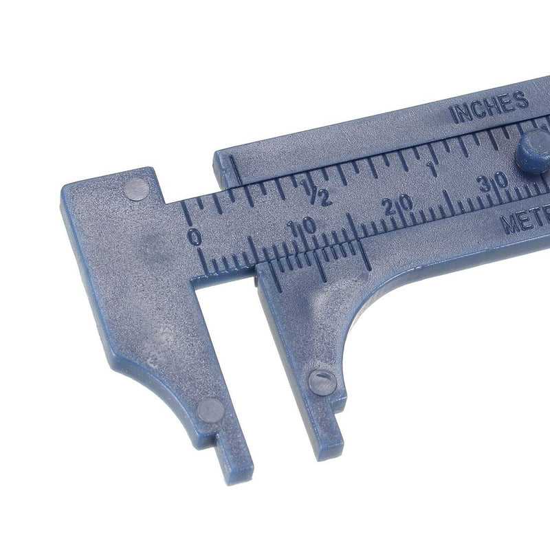 uxcell Vernier Caliper 10cm 4 Inch Metric Mini Double Scale Plastic Ruler Measuring Tool