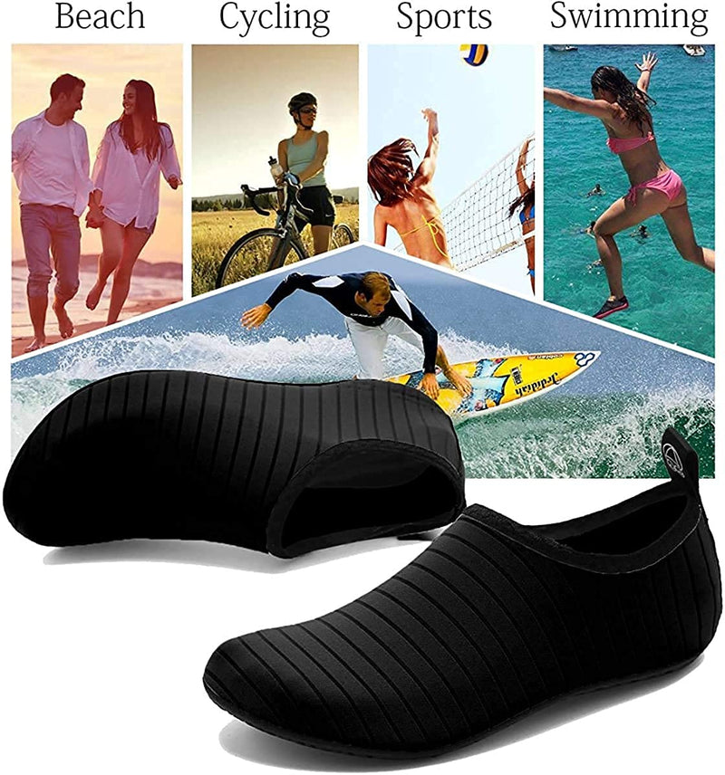 ANLUKE Water Shoes Barefoot Aqua Yoga Socks Quick-Dry Beach Swim Surf Shoes for Women Men 4.5-5.5 Women/4-5 Men All Black