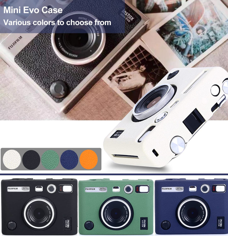 Pocoukate Protective Case for Instax Mini EVO, Soft Silicone Cover Bag with Screen Protector for Fujifilm Instax Mini EVO Instant Camera - Light-Grey