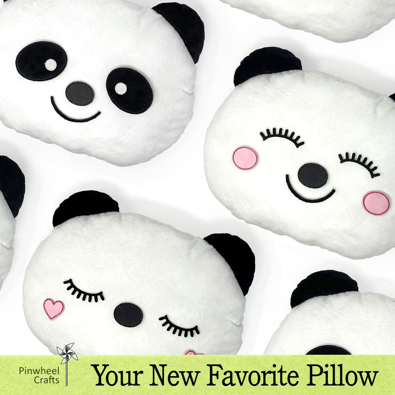Pinwheel Crafts Panda Pillow Kit,Stuffed Animal Arts and Crafts for Kids Ages 8-12, Make Your Own Stuffed Animals for Girls, Kids Pillow Sewing Kit for Kids, Panda Plush Crafts for Boys Ages 8-12