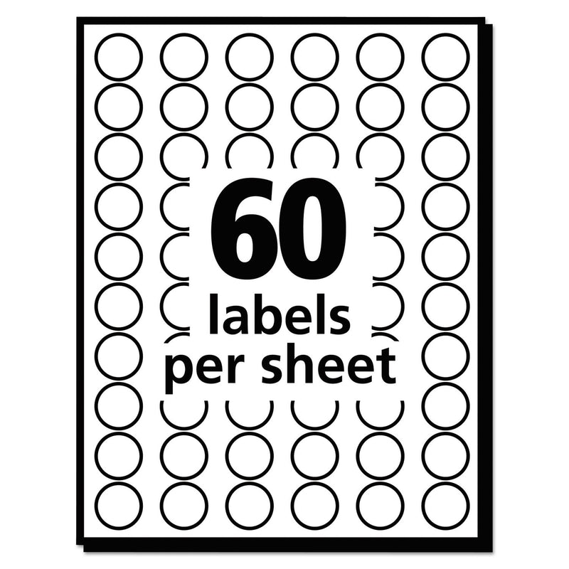 Avery 05062 Handwrite Only Removable Round Color-Coding Labels, 1/2-Inch Dia, Neon Orange,840/PK