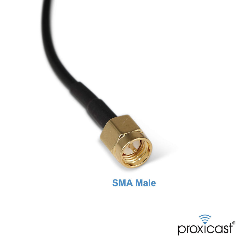 Proxicast 6.5~8 dBi 12.6" External Magnetic Loaded Coil Antenna for Cisco, Cradlepoint, Netgear, Novatel, Pepwave, MoFi, Digi, Sierra & Other 3G/4G/LTE routers & modems with SMA connectors - 2 Pack 2 SMA Antennas