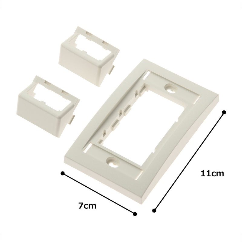 Panduit CFPSE4IWY Executive Sloped 1-Gang 4-Port Vertical Mounting Faceplate Kit, Off White