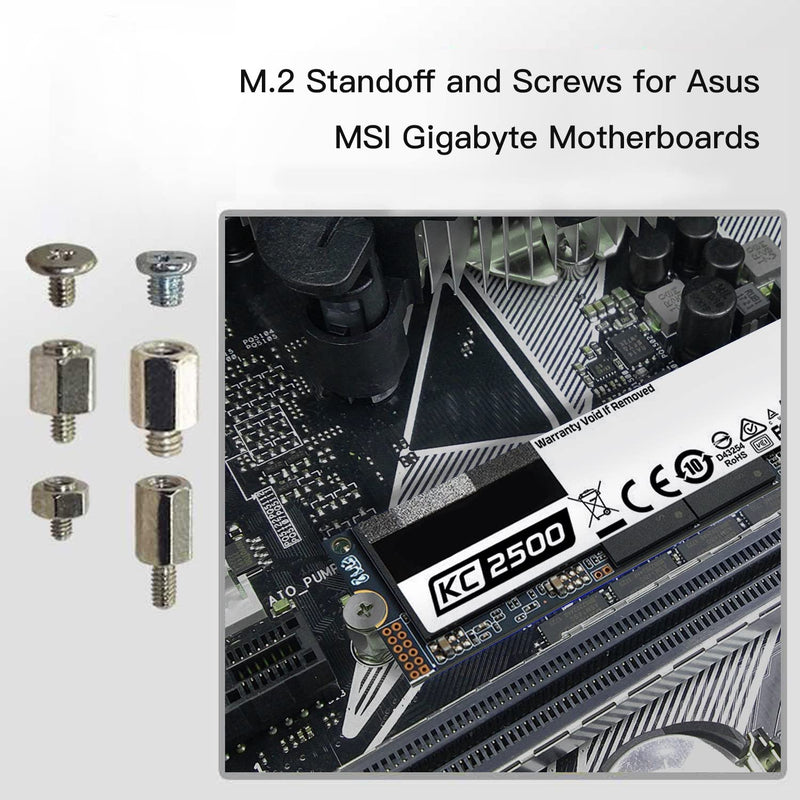 500PCS M.2 SSD Screw Kit, M.2 Standoff and Screw Kit for Asus Gigabyte MSI ASRock Motherboards, M.2 M2.5 M3 SSD Mounting Screws for Asus HP Dell Lenovo MSI Laptop Notebook DIY PC Computer 500PC