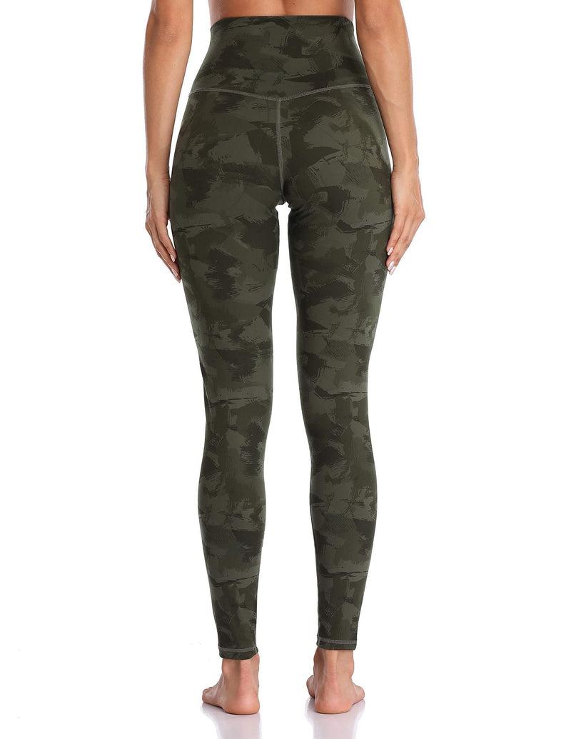 Colorfulkoala Women's High Waisted Pattern Leggings Full-length Yoga Pants Army Green Splinter Camo X-Small