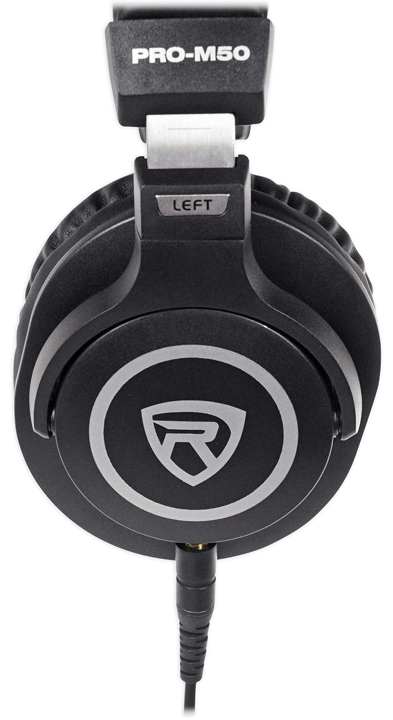 Rockville PRO-M50 Studio Headphones w/ Detachable Coil Cable, Case+Extra Ear Pad