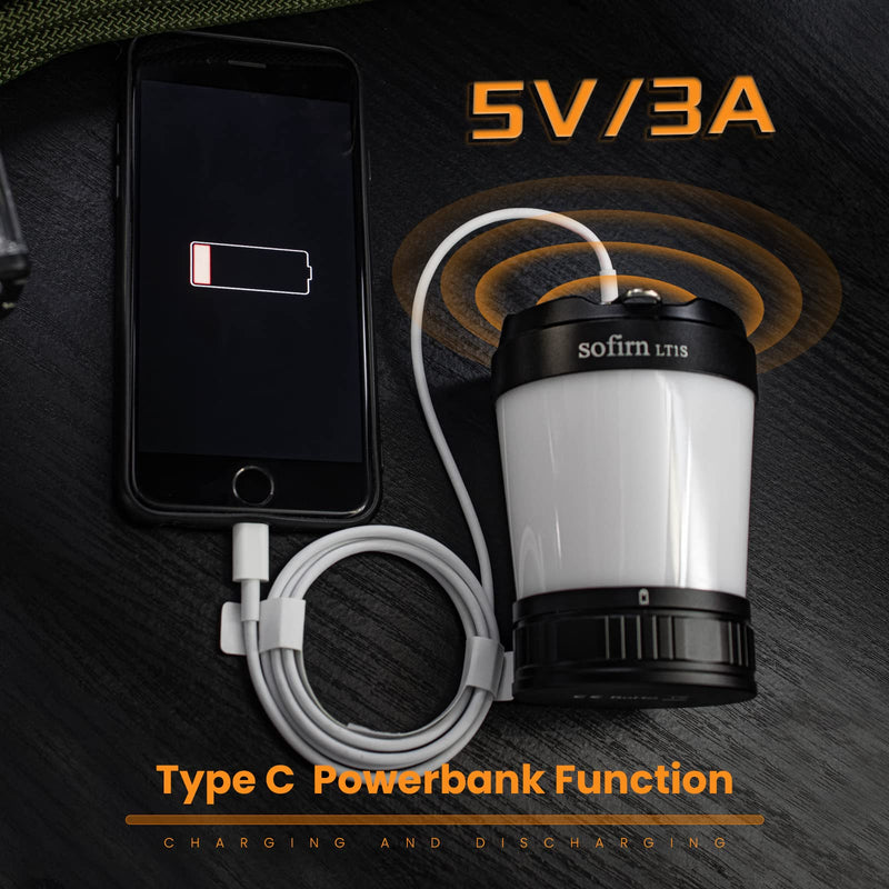 Sofirn LT1S Rechargeable Lantern, LED Camping Lantern with Powerbank Function, IPX8 Waterproof, for Hurricane, Camping, Emergency Kit (LT1S-kit) LT1S-kit