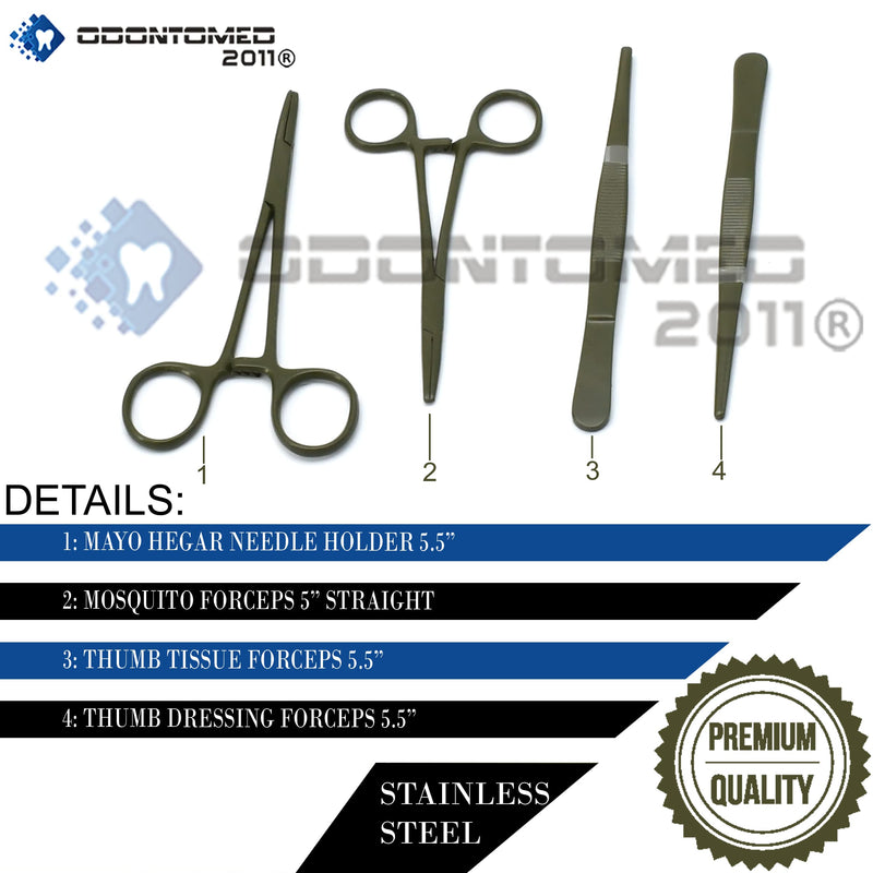 OdontoMed2011 Dissection Kit- First Aid Kit 24 Pcs Advanced Lab Dissection Kit for Anatomy & Biology Students Lab Veterinary Botany Stainless Steel Instruments & 11 Bonus Scalpel Handle MLT-01
