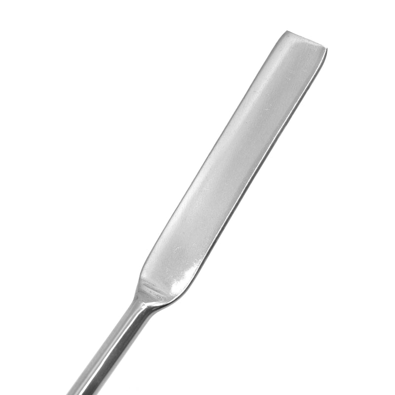 6PK Chattaway Spatulas, 7.9" - Stainless Steel, Polished - Dual Ended, Flat End & Bent End - Eisco Labs