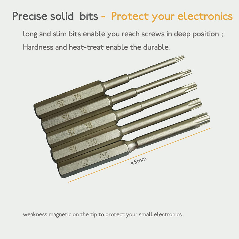 Precision Screwdriver Set for Electronics,Nanch All-in-One Multifuction Repair Tool Kit Includes 22 Long S2 bits and One Aluminum Driver with Extension Shaft Inside. 22 in 1