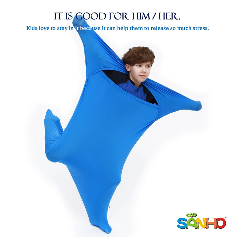 SANHO Premium Sensory Sock, Updated Version, Medium, 50" L x 24" W, Good for Height:46"- 54" Blue