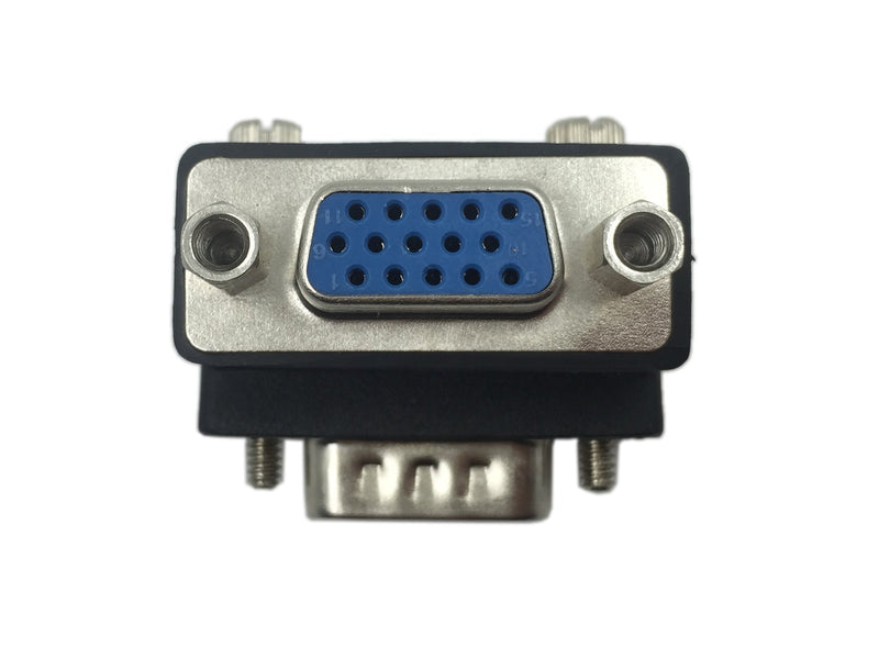CERRXIAN 90 Degree VGA 15 Pin Male to Female Extension Cable Converter Adapter Coupler