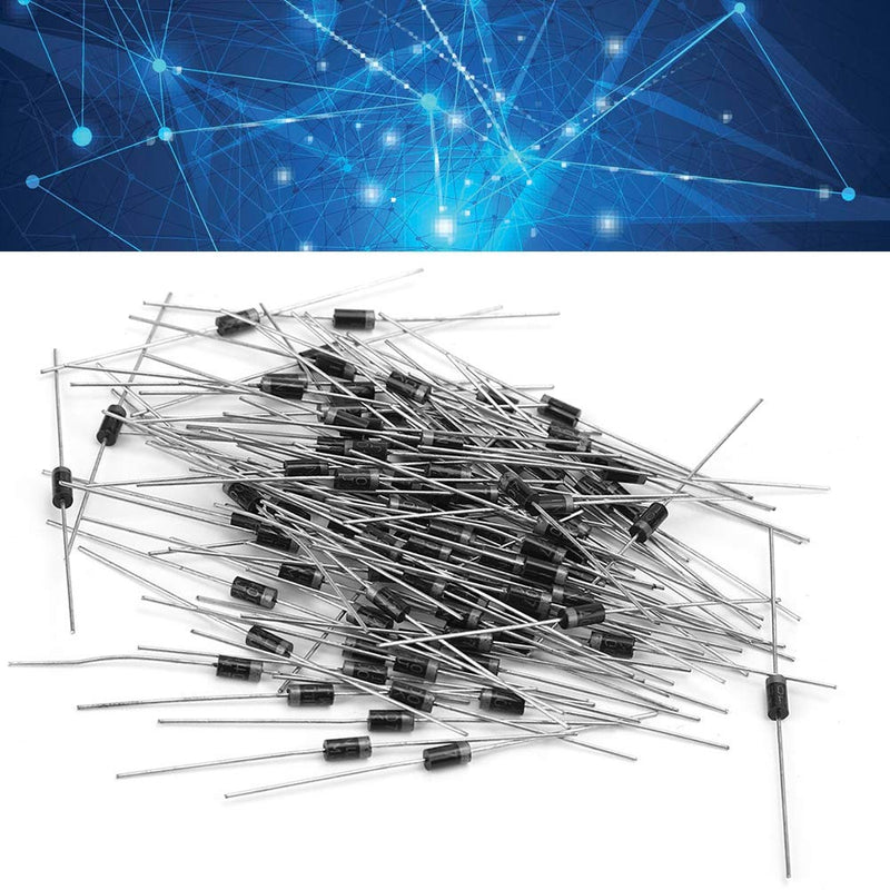 Diode, rectifier diode, 100 pieces 1N4007 1000V 1A high voltage rectifier diode rectifier diodes electronic diodes for industrial circuit connection control circuit