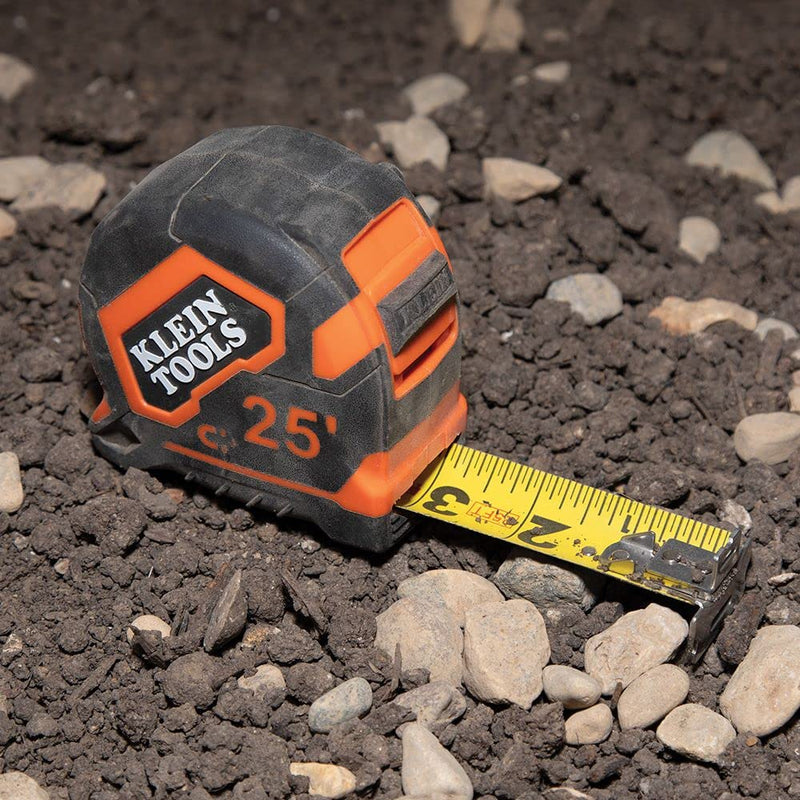Klein Tools 9375 Measuring Tape, 7.5 m Double-Hook Double-Sided Tape Measure, Magnetic with Retraction Speed Break and Metal Belt Clip