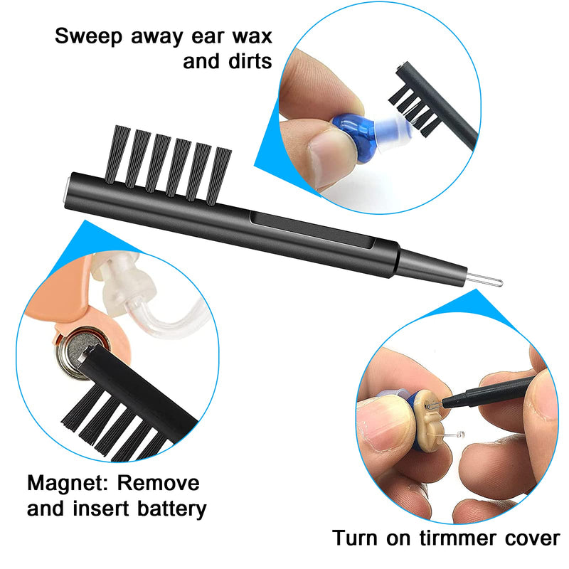 Hearing Aid Cleaning Kit, Hearing aid Cleaning Tools, Hearing Aid Brushes for Cleaning, Hearing Aid Earbuds Amplifier Earphone Earbuds Airpod Cleaner Kit, Hearing Aid Accessories with case (8 Pcs)
