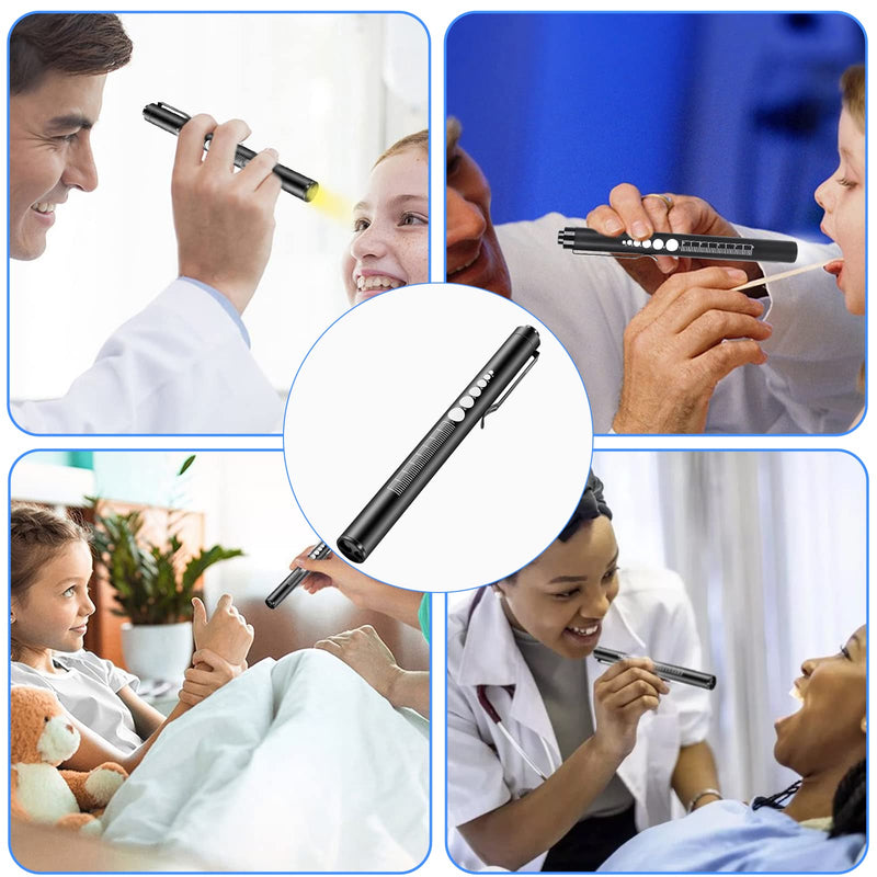 Vegena pupil light medicine pack of 3, diagnostic light pupil light emergency service nurse accessories with pupil measuring device ruler, LED pen lamp for nurses doctors