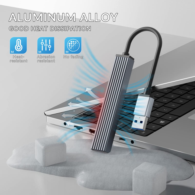 USB Hub for Laptop, SETMSPACE USB Splitter for Laptop Aluminum USB A, Multiple USB Port for Laptop Data Transfer, USB Port Expander for Laptop, PC, PS4
