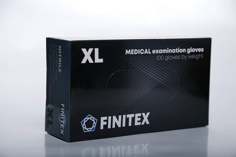 FINITEX - Black Nitrile Disposable Gloves, 5mil, Powder-free, Exam Gloves Latex-Free, 100 PCS (X-Large) X-Large (Pack of 100)