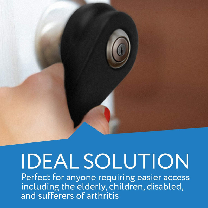 Two Pack Door Handle Extension, Soft Rubberized Doorknob Extension, Converts Knob Style Doors to Handles for Easy Accessibility for Elderly, Disabled, Children, Fits Door Knobs 2" to 2.5"