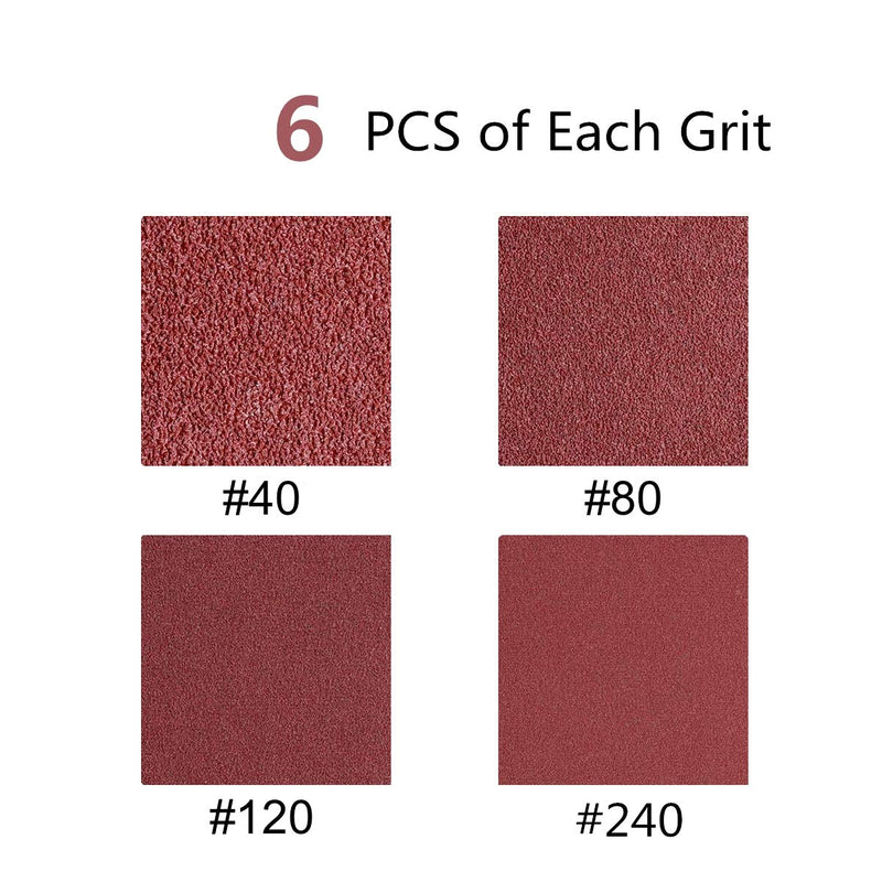 1 x 42-Inch Aluminum Oxide Sanding Belts, 40/80/120/240 Assorted Grits Abrasive Sandpaper for Belt Sander, 24 Pack 1x42 inch