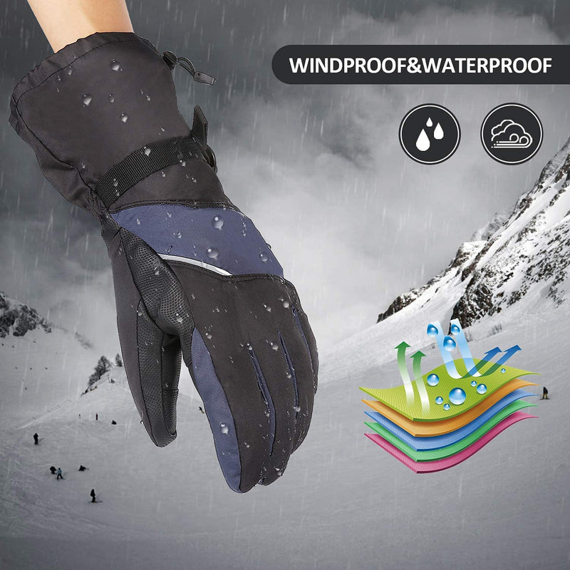 Ski & Snow Gloves for Men and Women Waterproof Windproof Touchscreen Medium