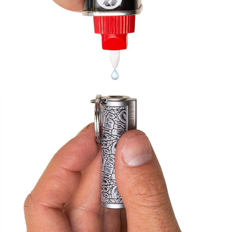 SURVIVE Permanent Match Metal, 2 Pack, Reusable Survival Fire Starter Lighter, Emergency Waterproof Keychain Striker Stick Kit Silver