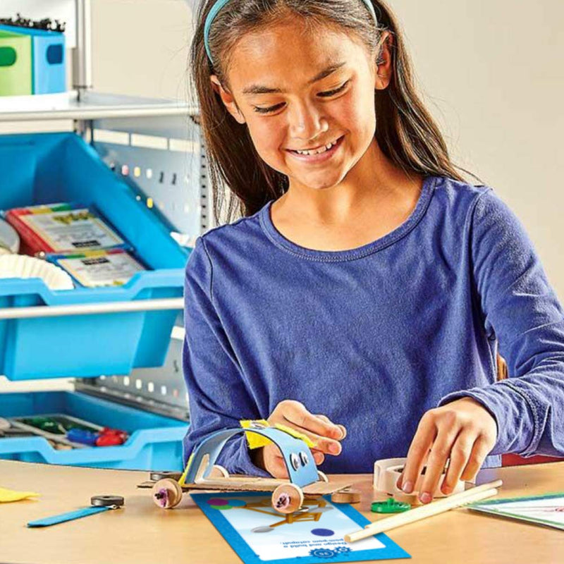 hand2mind Makerspace Task Cards, STEM Learning Cards for Kids Grade 6-8, 72 STEM Activities, Kids Building Projects, Learning Cards, Fun Ideas on What to Build, Classroom Supplies Grades 6-8