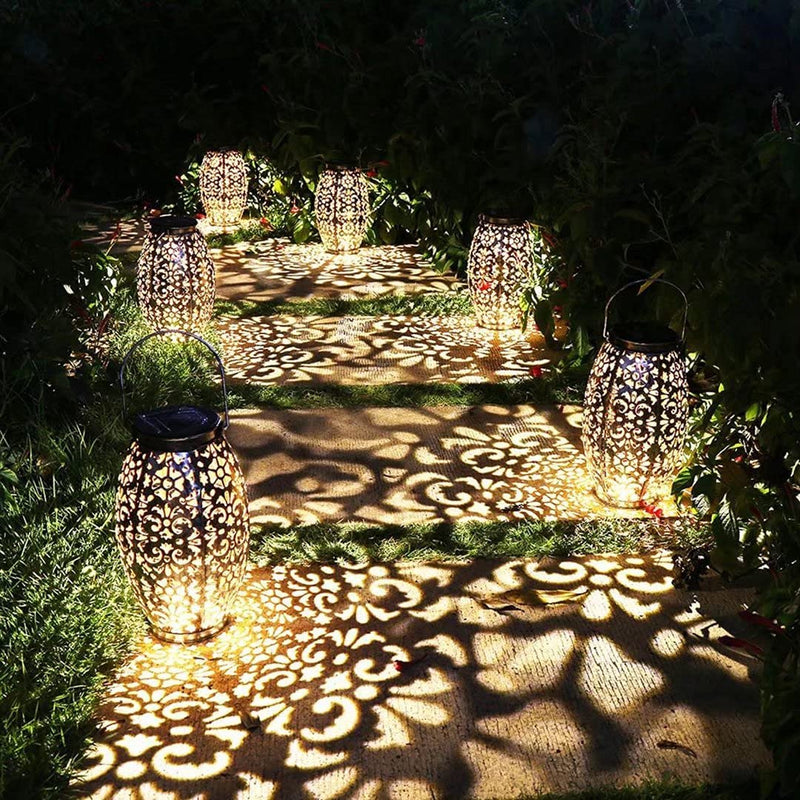 Kaixoxin Solar Lantern Lights for Hanging or Table Outdoor Solar Light for Patio Courtyard Garden (Silver-1) 1