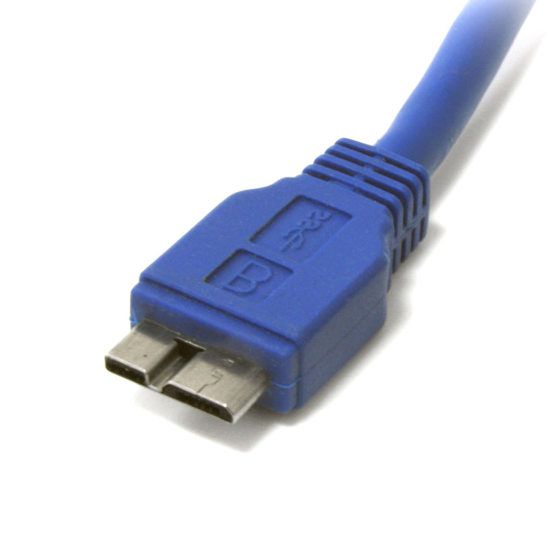 StarTech.com 3 ft. (0.9 m) USB 3.0 to Micro B Cable - SuperSpeed USB 3.0 5Gbps - Shielded USB A to USB Micro B - Blue - USB 3.0 Cable (USB3SAUB3) 3 Feet