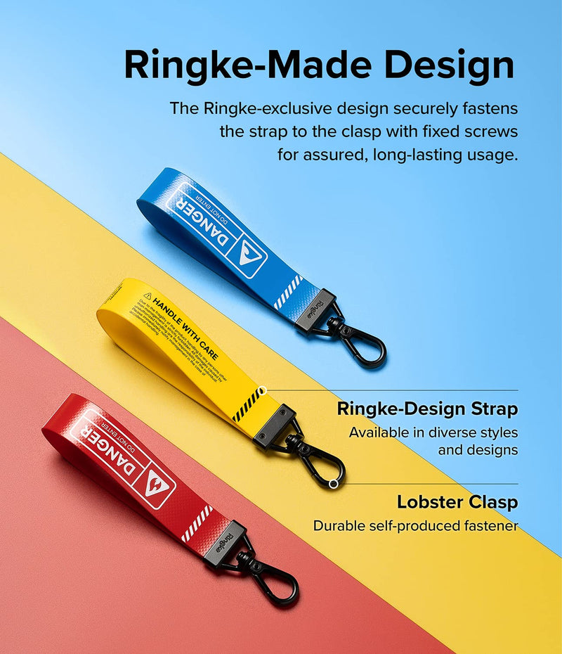 Ringke Key Ring Strap Compatible with Earbuds, Keys, Cameras & ID QuikCatch Keyring Lanyard - Danger Blue