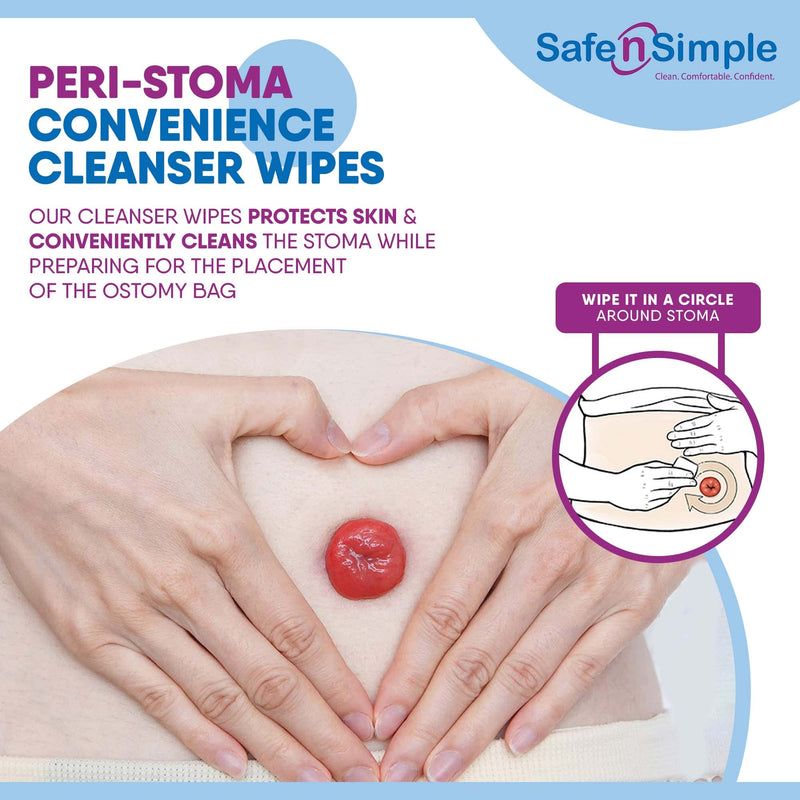 Safe n' Simple Adhesive Remover Wipes, Flushable & Easy to Use No-Sting Skin Prep Wipes, 50 x Individually Wrapped Alcohol -Free Wipes 50 Count (Pack of 1)