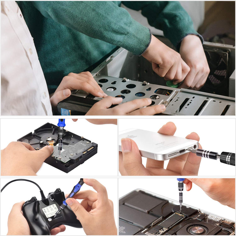 Professional Computer Repair kit, Precision Electronic Screwdriver Set, with 120 Magnetic Bit, Suitable for Phone, iPhone, PC, Macbook, Laptop, PS4, Xbox Repair of Small Technical Tools GRAY