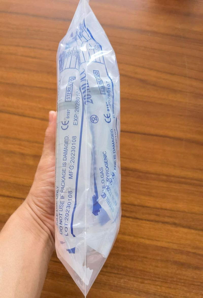 Gufastoe Pack of 10 20ml Sterile Syringes Without Needles with Cap for Small Pet Feeding Industrial Precision Application 10 Pieces Syringe 20ml
