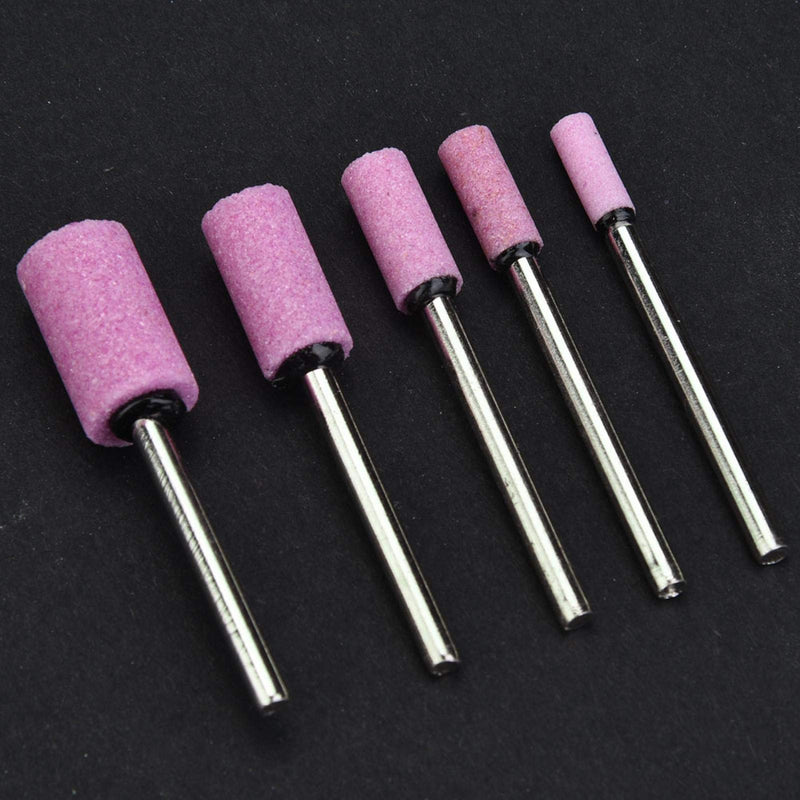 3mm Polishing Stone Head Set, 100PCS Grinding Polishing Head, Cylindrical and Warhead Shape, for Electric Angle Grinder(3mm-Pink) 3mm Pink